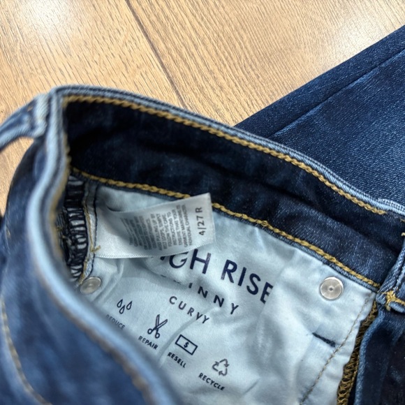 Lucky Brand Jeans Women's 27 Dark Wash Blue High Rise Skinny Curvy Denim Stretch - Picture 4 of 7